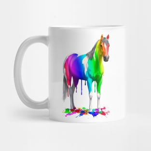 Colorful Rainbow Paint Horse Mug